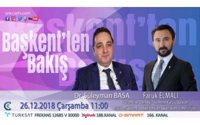Başkanımız, Çay Tv 'de yayınlanan Başkentten Bakış Programına konuk olacak.