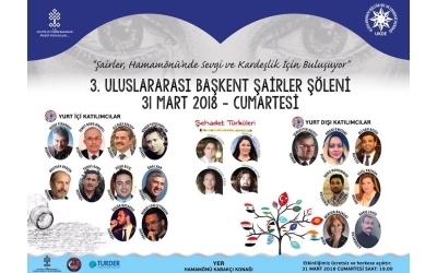 3. Uluslararası Başkent Şairler Şöleni 31 Mart 2018